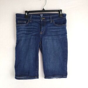Gap Denim Bermuda Shorts Womens 27 Dark Wash Stretch Casual‎ Everyday Retro Y2K
